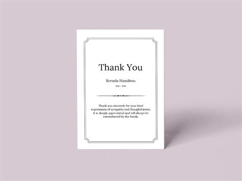 Traditional Funeral Thank You Postcard