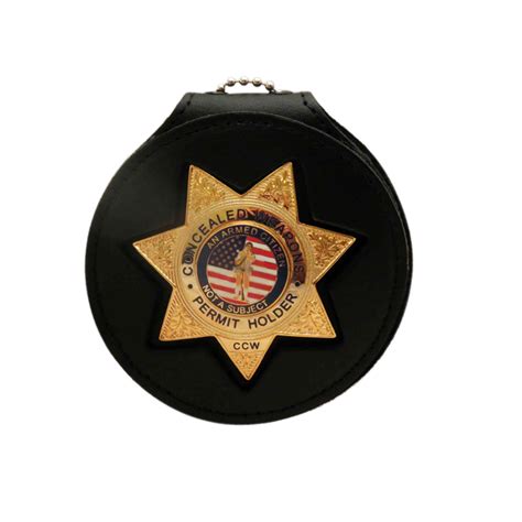 Concealed Carry Permit Holder Ccw Badge Gold 7p Org Badge