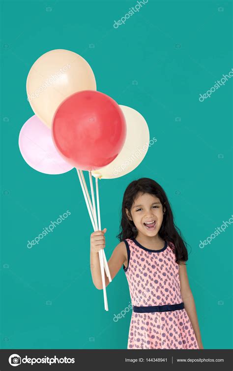 Girl Holding Balloons Stock Photo By ©rawpixel 144348941