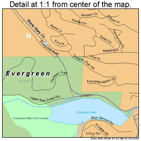 Evergreen Colorado Street Map 0825390