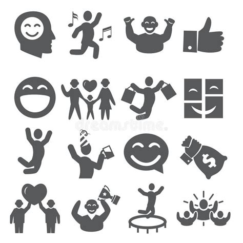 Joy Icons Set On White Background Stock Vector Illustration Of Person