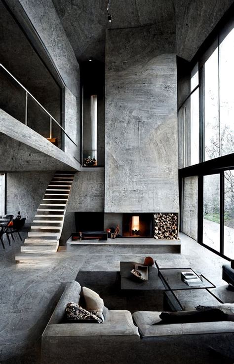 Concrete House Luxurious Modern Interior Minimalistic Design