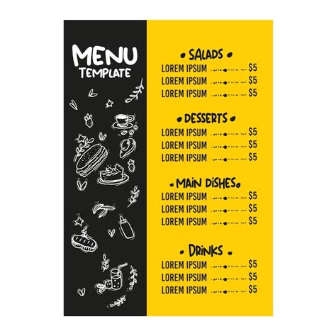 Premium Vector Fast Food Restaurant Menu Template