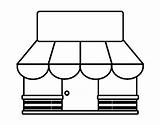 Coloring Awning Grocery Buildings Coloringcrew sketch template
