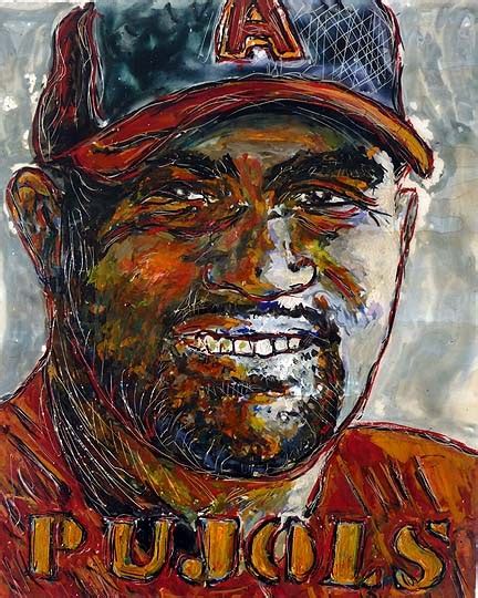Baseball Art First Baseman Albert Pujols Los Angeles Angels Painting