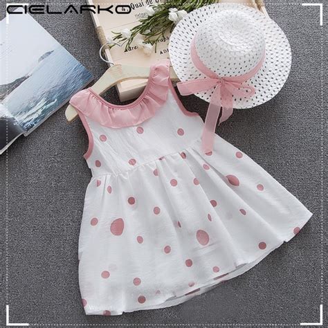 Cielarko Backless Girls Dress Summer Dot Print Baby Cotton Dresses