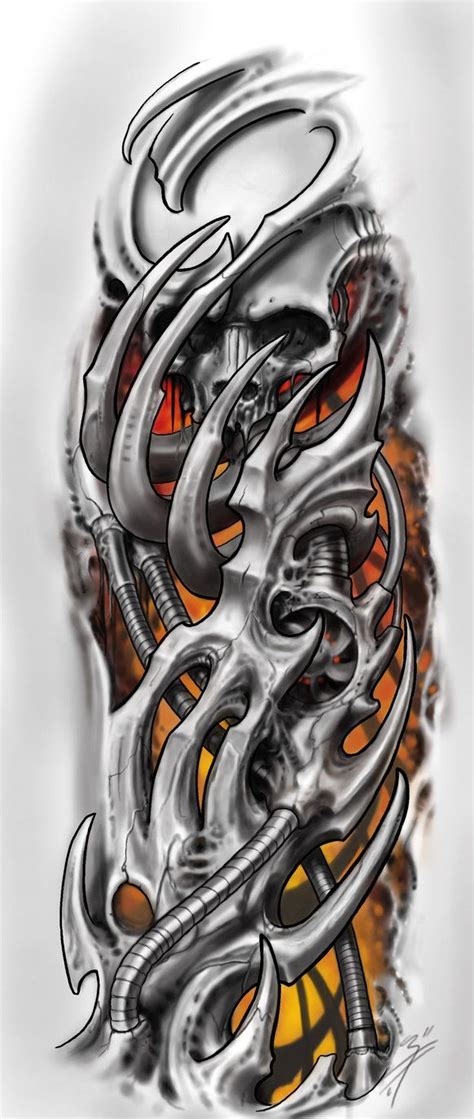 Skullsleeve675 By 50lbhead Biomechanical Tattoo Biomechanical Tattoo