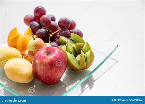 Fresh Fruits In Plate On White Table Acceptable Fruits For Diabetes
