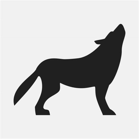 Best Silhouette Of A Howling Wolf Head Illustrations Royalty Free