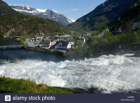 Mountains Waterfall Norway Valley Mountain River