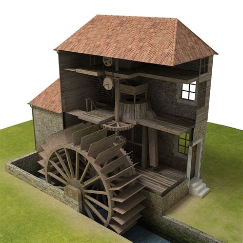 Watermill 3d Model Cgtrader