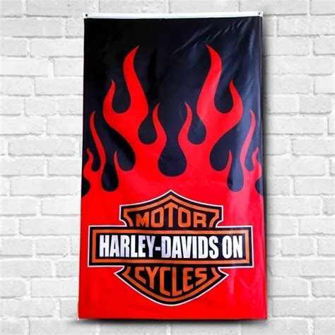 Premium Flag Harley Davidson Motorcycle Logo 3x5ft Banner Garage Wall