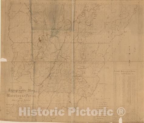 Historic 1896 Map A Topographical Map Of Morehouse Parish La