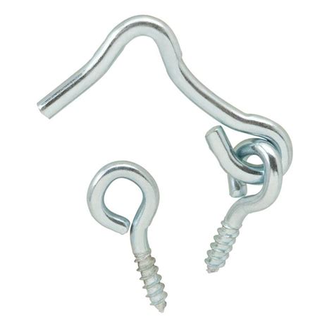 Everbilt 1 12 In Zinc Plated Hook And Eye 3 Pack 15348 The Home Depot