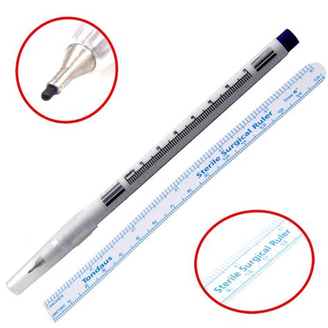 Microblading Surgical Skin Marker Eyebrow Marker Pen With Measure