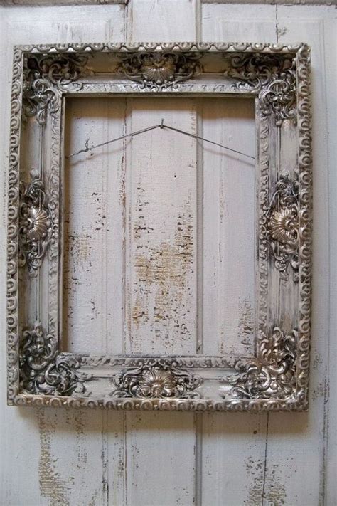 Distressed Picture Frame Ornate Large Muted French Chic White Etsy