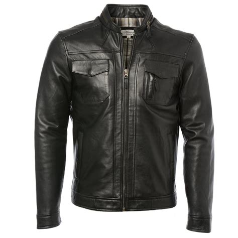 Mens Leather Jacket Black Edinburgh Mens Leather Jackets