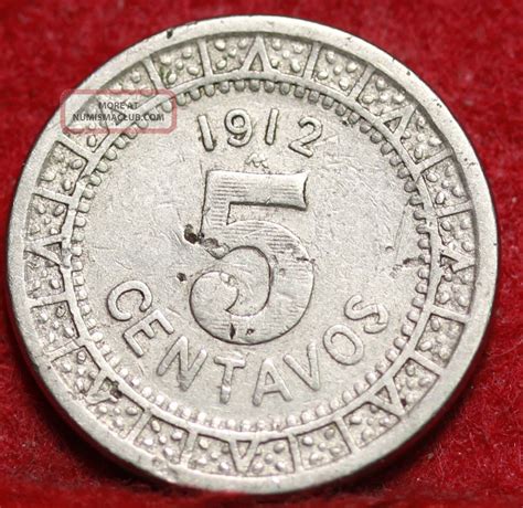 1912 Mexico Small Mark 5 Centavos Foreign Coin Sh