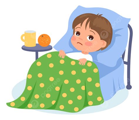 niño enfermo enfermedad cama tratamiento png joven virus adolescente png y vector para