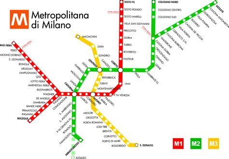 Mappa Linea Metropolitana Milano