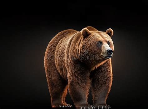 Brown Bear Stands On Its Hind Legs And The Second Looks At It On A