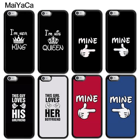 Funny Lover King Queen Mine His Phone Case For Iphone 13 12 14 Pro Max Mini 11 14 Pro Max Xs X