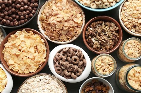 Premium Photo Different Healthy Breakfast Cereals On Table