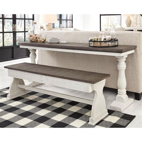Braelow Whitebrown Narrow Table And Bench Set Signature Design By