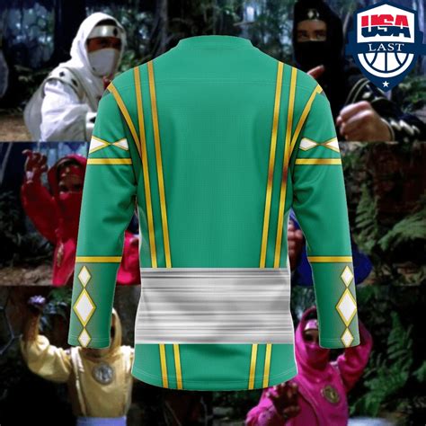 Mighty Morphin Power Rangers Green Ranger Ninjetti Hockey Jersey USALast