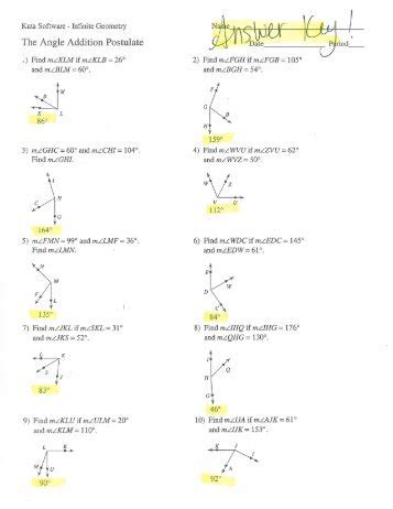 √ segment addition postulate coloring activity answer key