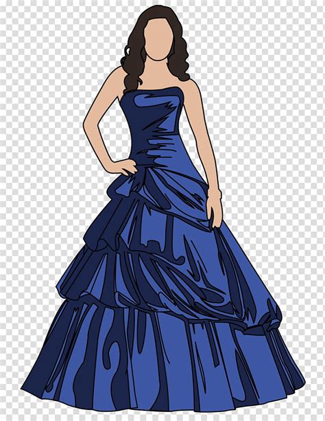 Ed Prom Dress Woman Wearing Blue Ballgown Illustration Transparent