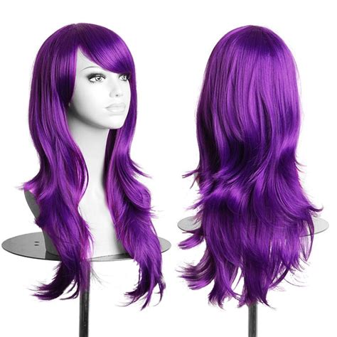 Women Lady Long Hair Wig Curly Wavy Synthetic Anime