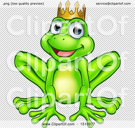 Clipart Of A Cartoon Happy Smiling Green Frog Prince