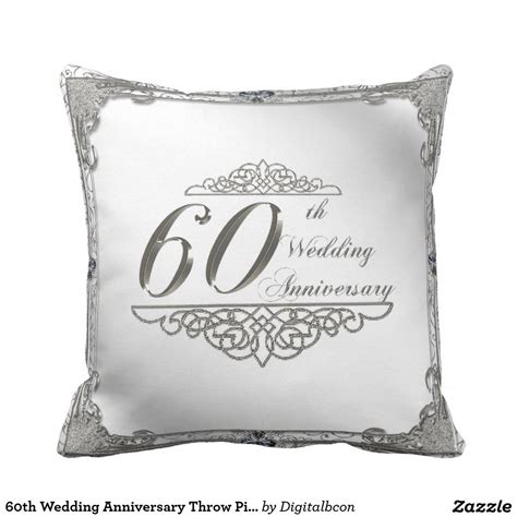 60th Wedding Anniversary Throw Pillow Anniversary Throw