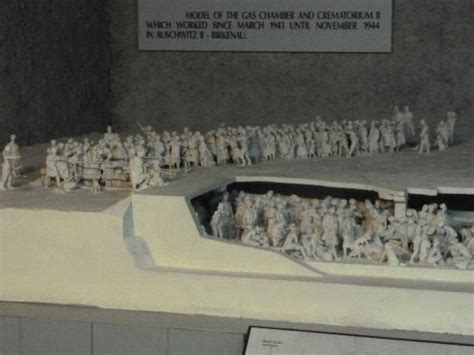 First mass deportation of foreign jews to camp, 69,000 from france, 27,000 from slovakia. Clay model of victims queing for the gas chambers ...