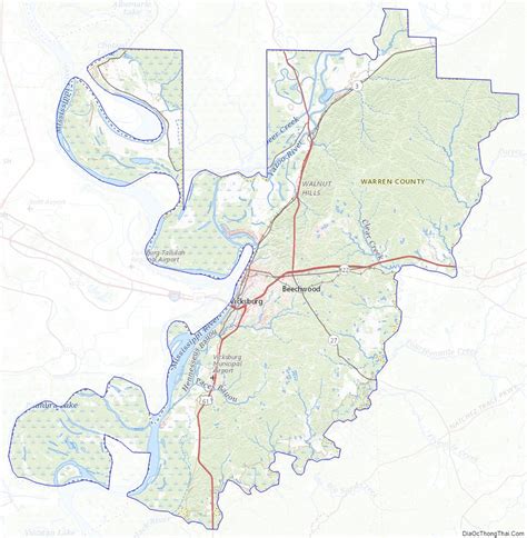 Map Of Warren County Mississippi