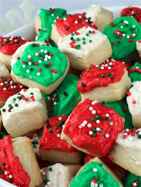 Our cookie recipes will make the prettiest decorated treats this holiday season. Christmas Sugar Cookie Bites - Two Sisters