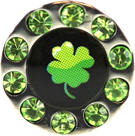 Four Leaf Clover Tongue Piercing Green Rhinestone Stainless Steel