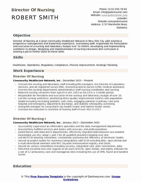 34 best nursing resume objective statement examples. 20 Director Of Nursing Resume in 2020 (With images) | Resume objective examples, Nursing resume ...