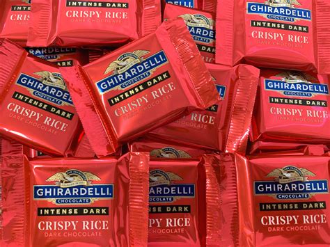 New Ghirardelli Crispy Rice Intense Dark Chocolate Square Chocolate