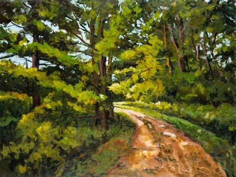 Ingrid Dohm Forest Path Original Contemporary Impressionist Woodland