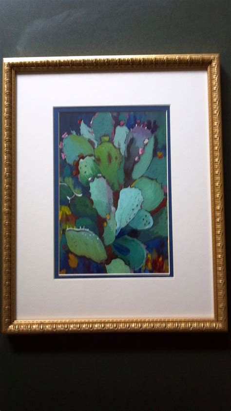 Prickly Pear Cactus Painting Floral Art Original Art Painting