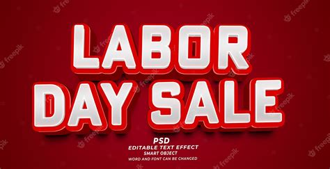 Premium Psd Labor Day Sale Psd 3d Editable Text Effect Photoshop Template