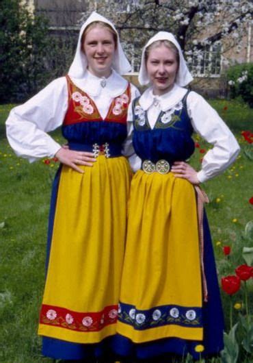 Women Wearing Traditional Swedish Costume Swedish Dress Swedish