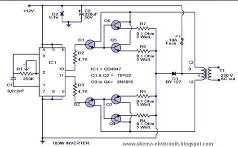 Power Inverter 100w 12v Dc To 220v Ac Circuit Scheme