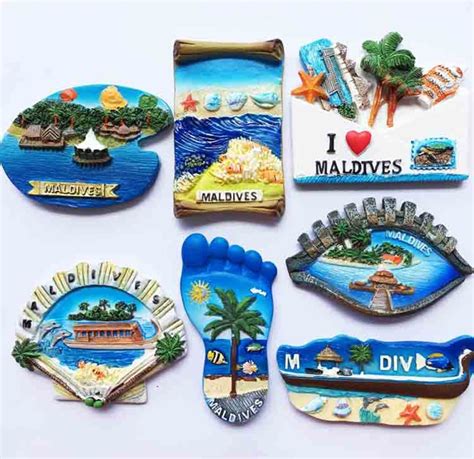 Maldives T Bag Doney Ship Shell Foot 3d Fridge Magnet Travel