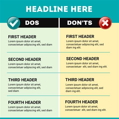 Dos And Donts Infographic Design Template Postermywall