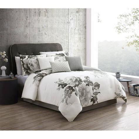 Riverbrook Home Ridgely Blackwhite Printed Floral 7 Pc King Comforter