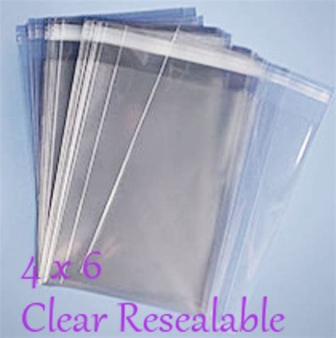 100 4x6 Clear Cellophane Bags Resealable Cello Bags By Lemonzestco