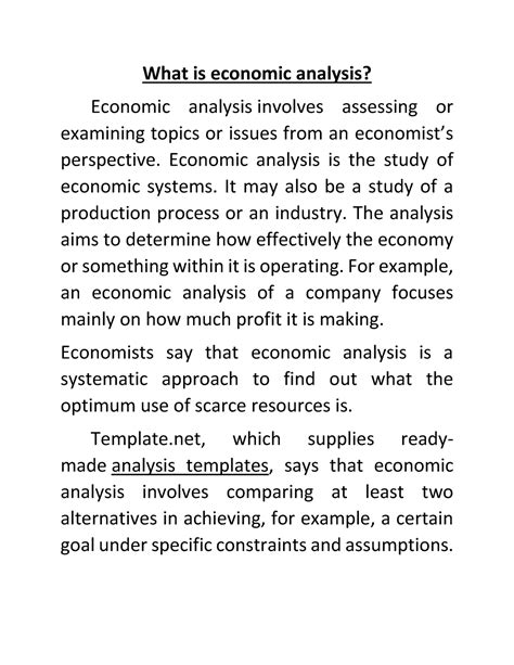 What Is Economic Analysis What Is Economic Analysis Economic Analysis Involves Assessing Or